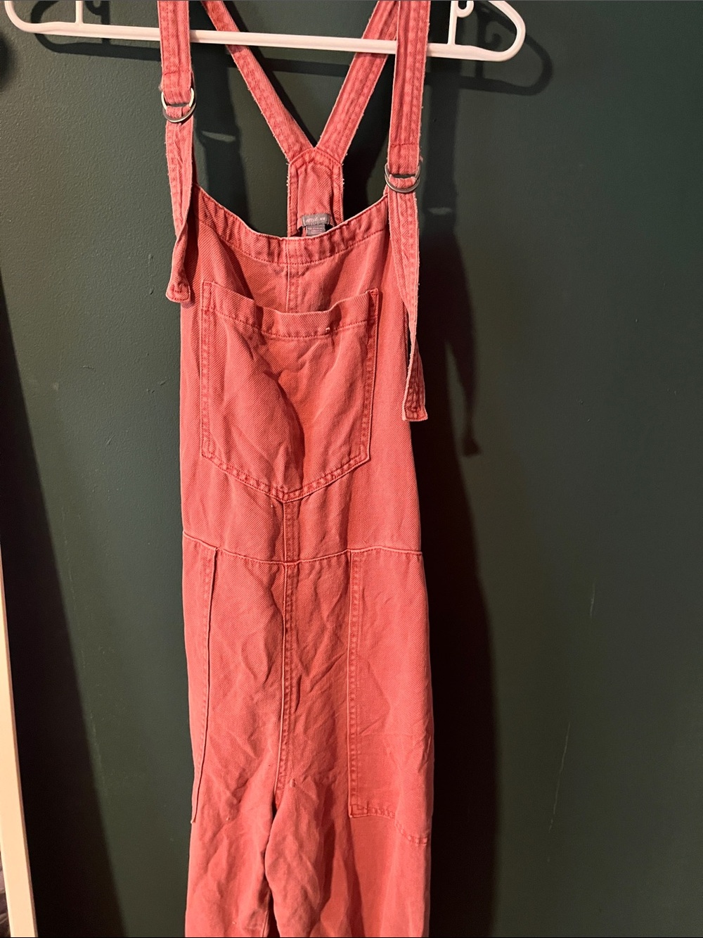 aerie Coral Pink Cotton Overalls Jumpsuit